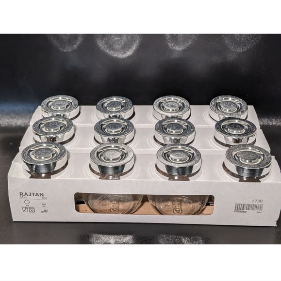 3PKS IKEA RAJTAN 5 oz Clear Glass Spice Herb Jars With Silver Lids - Picture 5 of 7